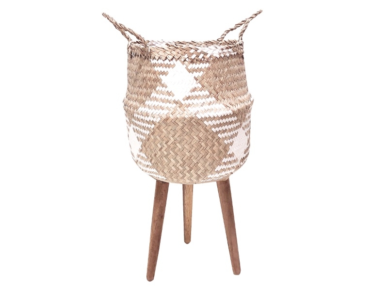 Refined Belly Seagrass Planter with Removable Acacia Legs